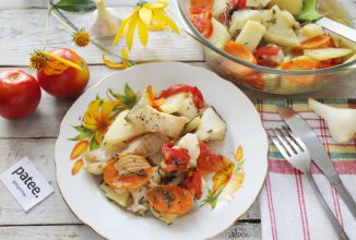 Треска с картошкой и тимьяном в духовке