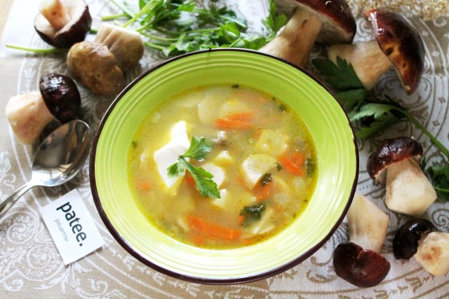 Грибной суп из белых грибов