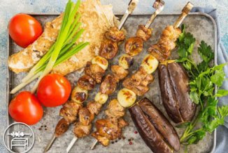 Шашлык из баранины с баклажанами