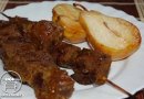 Шашлык из говядины с грушами