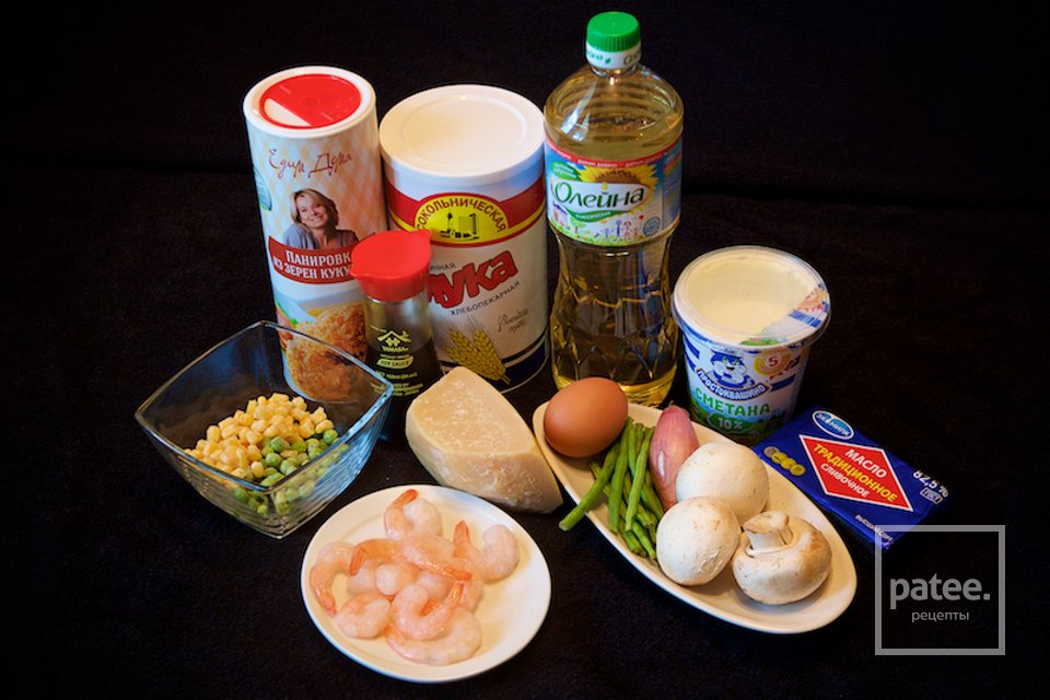 Хрустящие креветки с овощами - Шаг 1