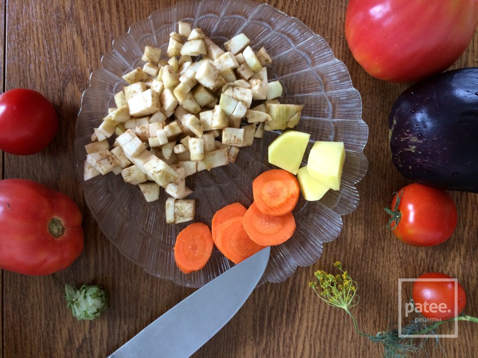 Суп 🍜 из баклажана 🍆🍅🥕 - Шаг 3