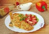 Оладьи кабачковые с сыром и болгарским перцем