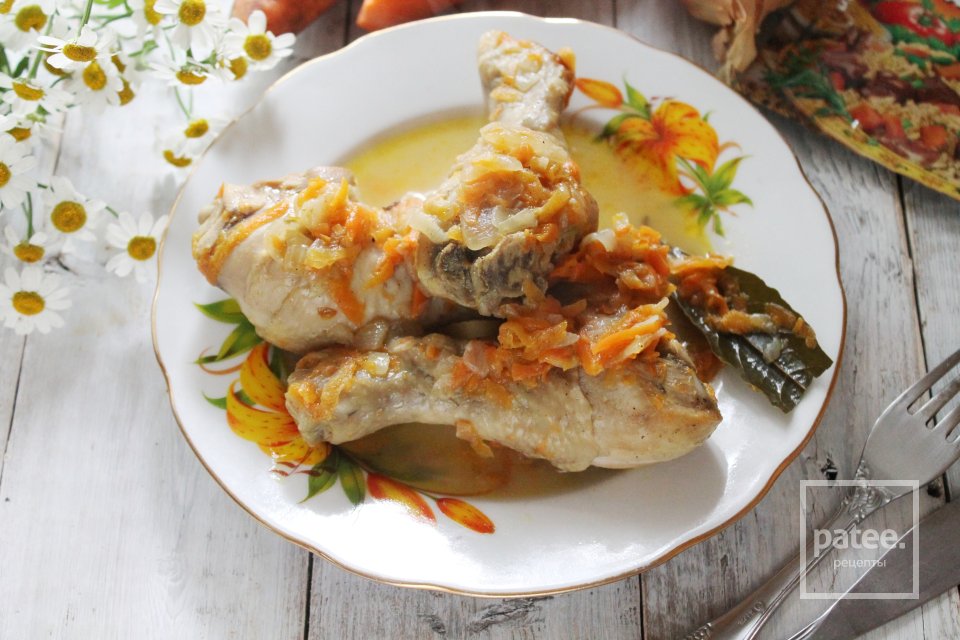 Куриные голени тушенные с луком и морковью - Шаг 12