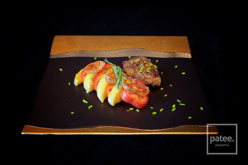 Индюшачья печёнка в карамельных яблоках - Шаг 5