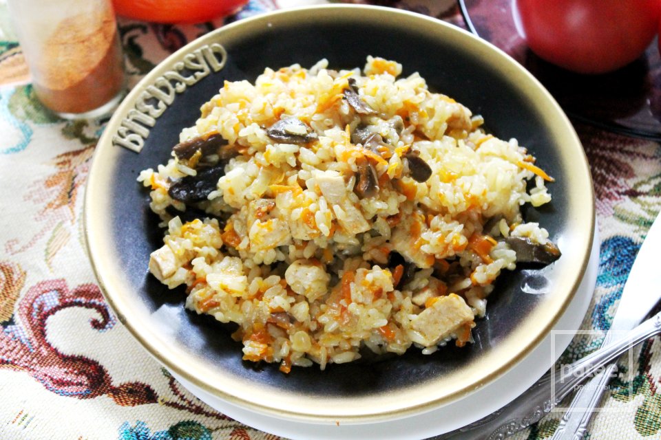 Плов с курицей и грибами - Шаг 18