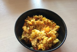 Плов из пшенки с соевым мясом