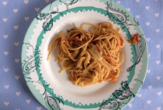 Спагетти 🍝 с грибами🍄 и томатом🍅