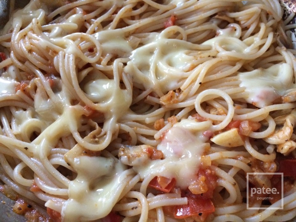 Спагетти 🍝 с грибами🍄 и томатом🍅 - Шаг 4