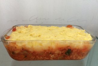 Постная запеканка с соевым фаршем