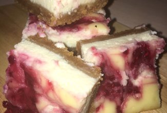 Квадратики «Чизкейк с малиной»