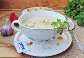 Картофельный суп-пюре с грибами и сухариками