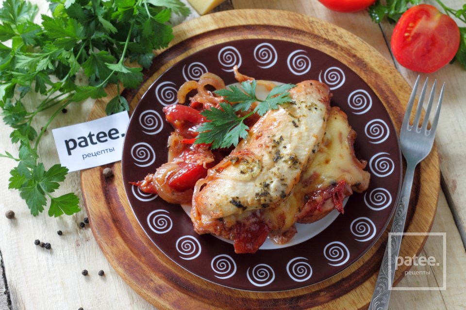 Куриное филе в вине, фаршированное сыром и помидорами - Шаг 15