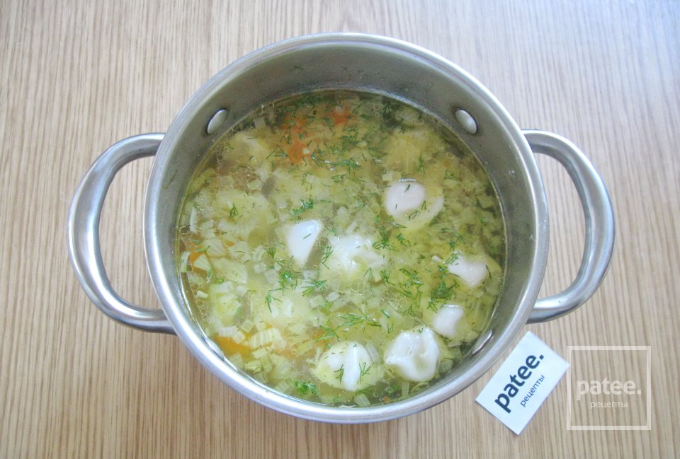 Суп с пельменями и грибами - Шаг 11