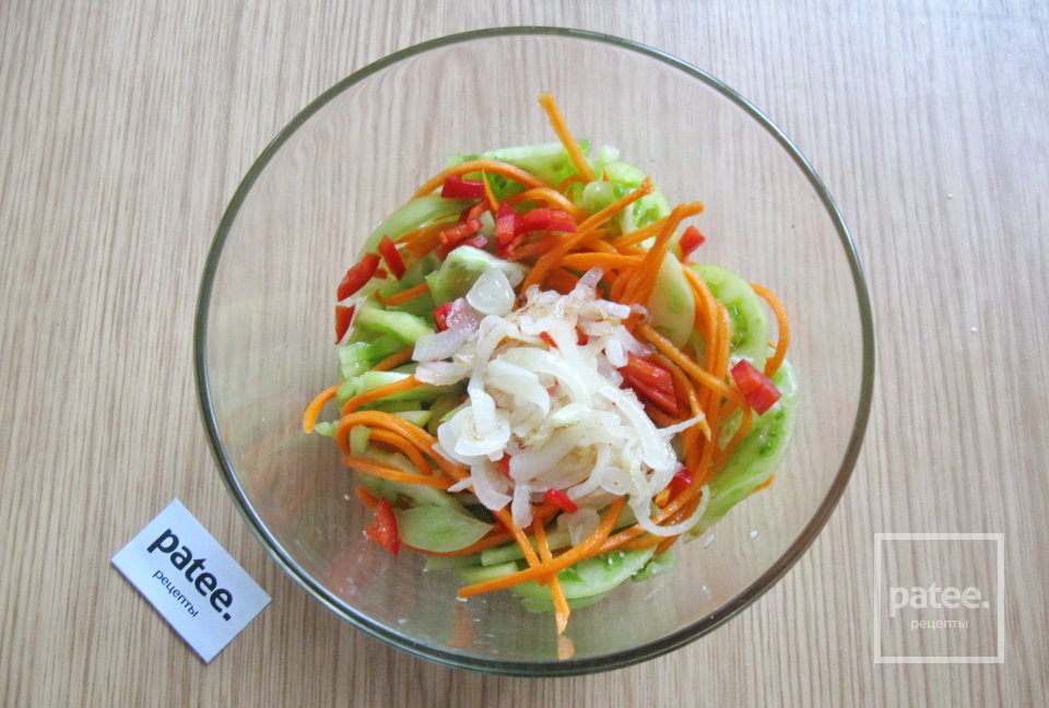 Острый салат из зеленых помидоров - Шаг 10