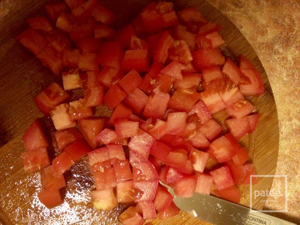 Овощной салат с баклажанами и куриной печенью. - Шаг 5