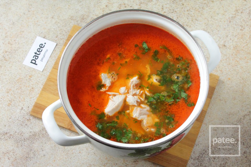 Томатный суп с курицей - Шаг 12