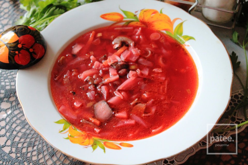 Борщ с грибами и фасолью - Шаг 21