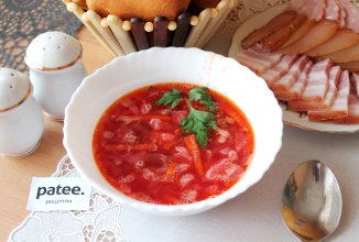 Борщ с грибами и фасолью