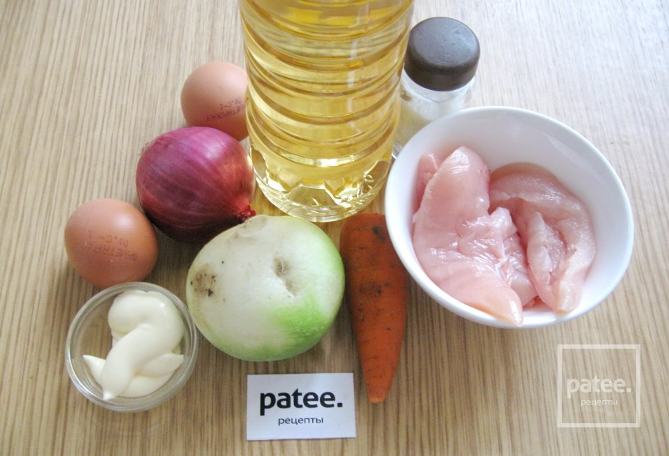 Салат из курицы с редькой "Архиерейский" - Шаг 1