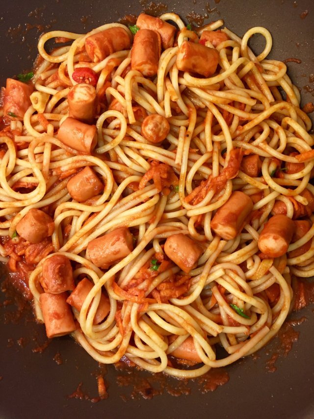 Паста с сосисками