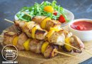 Шашлык из свинины с персиками в соусе терияки