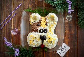 Новогодний салат Собачка