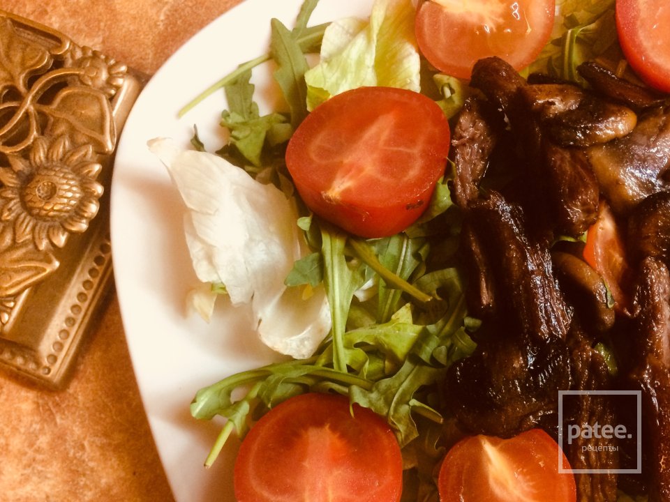 Тёплый салат с рукколой и телятиной. - Шаг 6