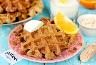 Диетические творожные вафли с бананом