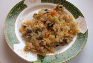 Тушенная капуста с грибами