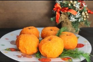 Новогодняя закуска "мандаринки"