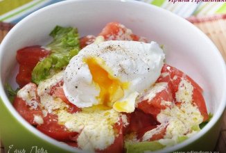 Пп салат с яйцом пашот