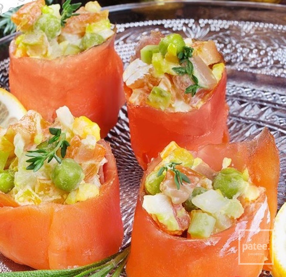 Оливье с сёмгой - Шаг 1