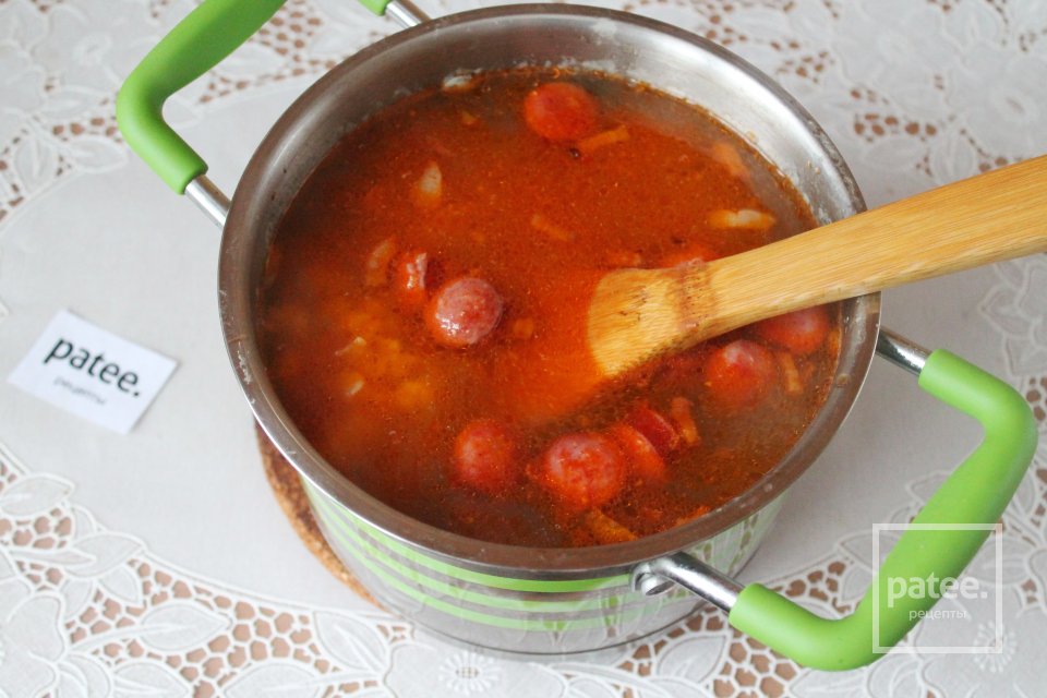 Гороховый суп с охотничьими колбасками - Шаг 11