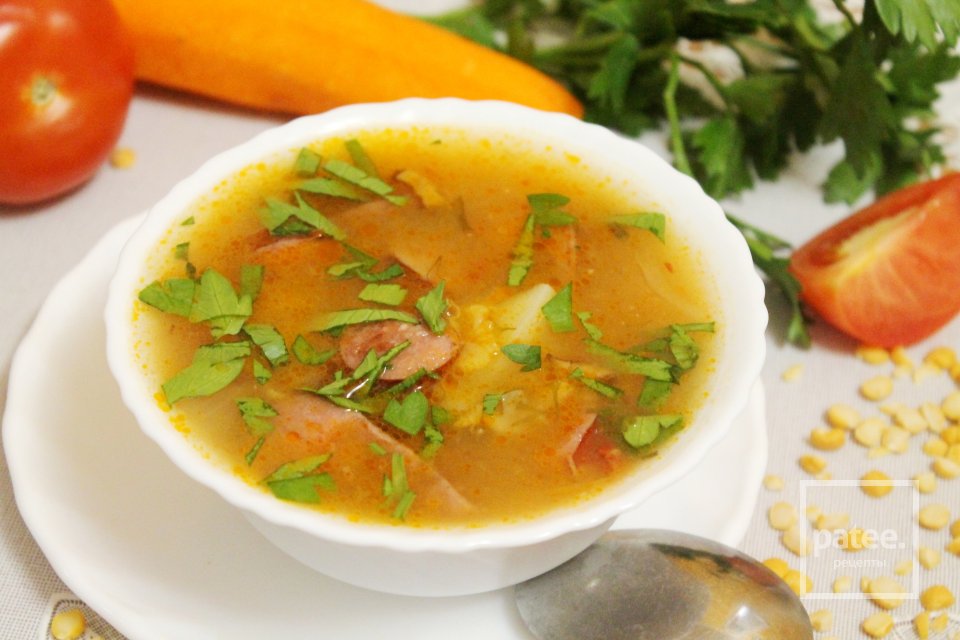 Гороховый суп с охотничьими колбасками - Шаг 14