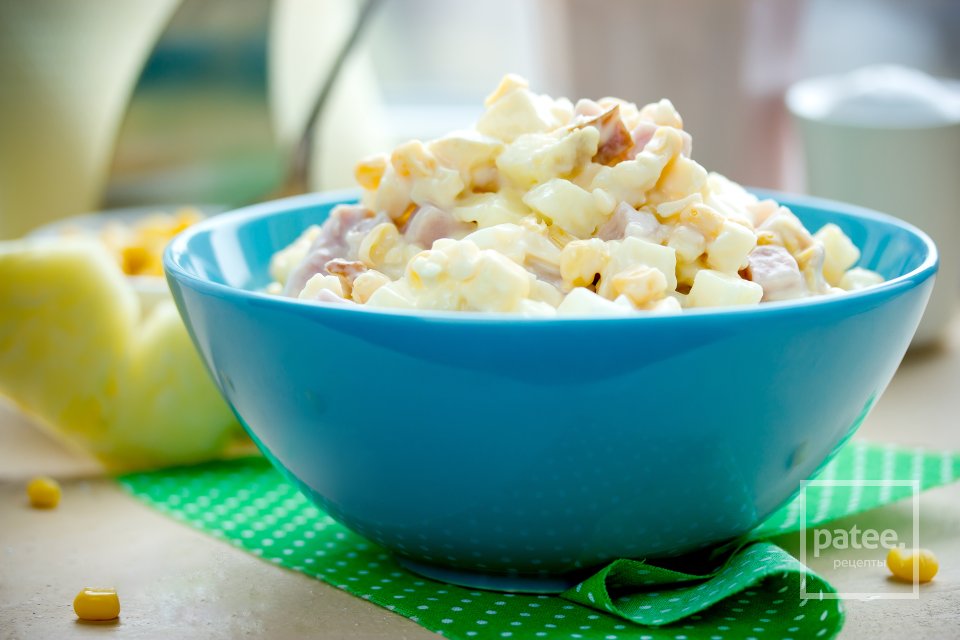 Салат с ананасом и ветчиной - Шаг 13