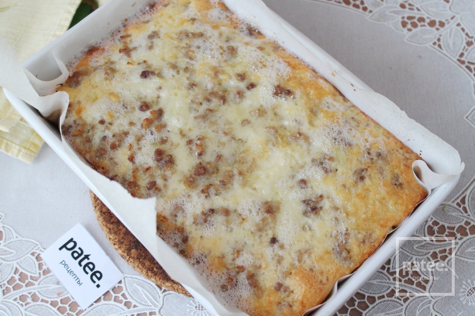 Заливной пирог с капустой и мясным фаршем - Шаг 17