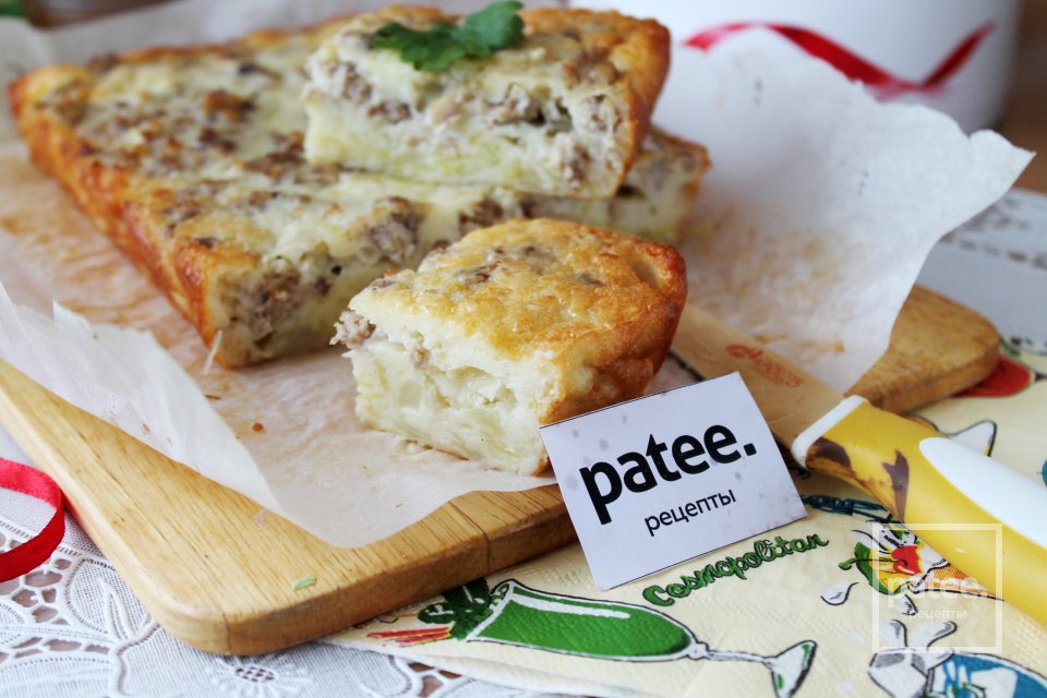 Заливной пирог с капустой и мясным фаршем - Шаг 19