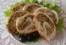 Куриный рулет с грибами