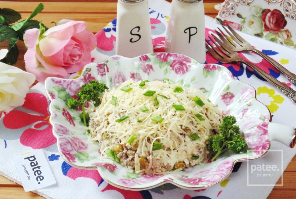 Салат из сардины с зеленым горошком и рисом - Шаг 11