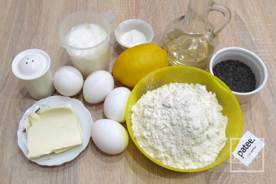 Лимонный торт с маком, лимонным курдом и кремом из маскарпоне - Шаг 1