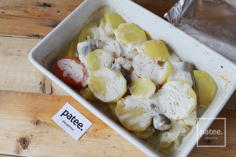 Судак с картофелем в духовке, запеченный со сметаной - Шаг 17