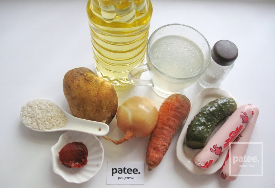 Рассольник с сосисками - Шаг 1