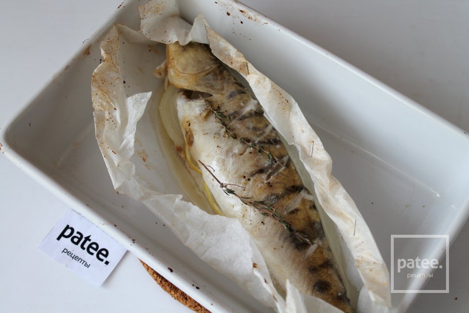 Судак с лимоном и тимьяном, запеченный в пергаменте - Шаг 11