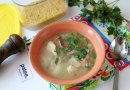 Грибной суп с курицей и вермишелью