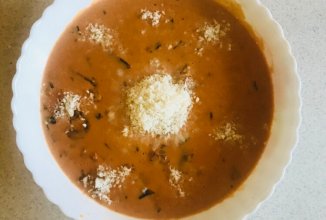 Тайский томатный  крем-суп с креветками