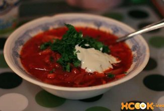 Постный борщ с фасолью