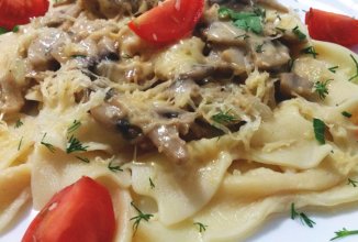 Паста. Фарфалле с грибами