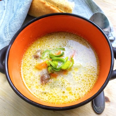 Сливочный суп с куриными сердечками в мультиварке - Шаг 4