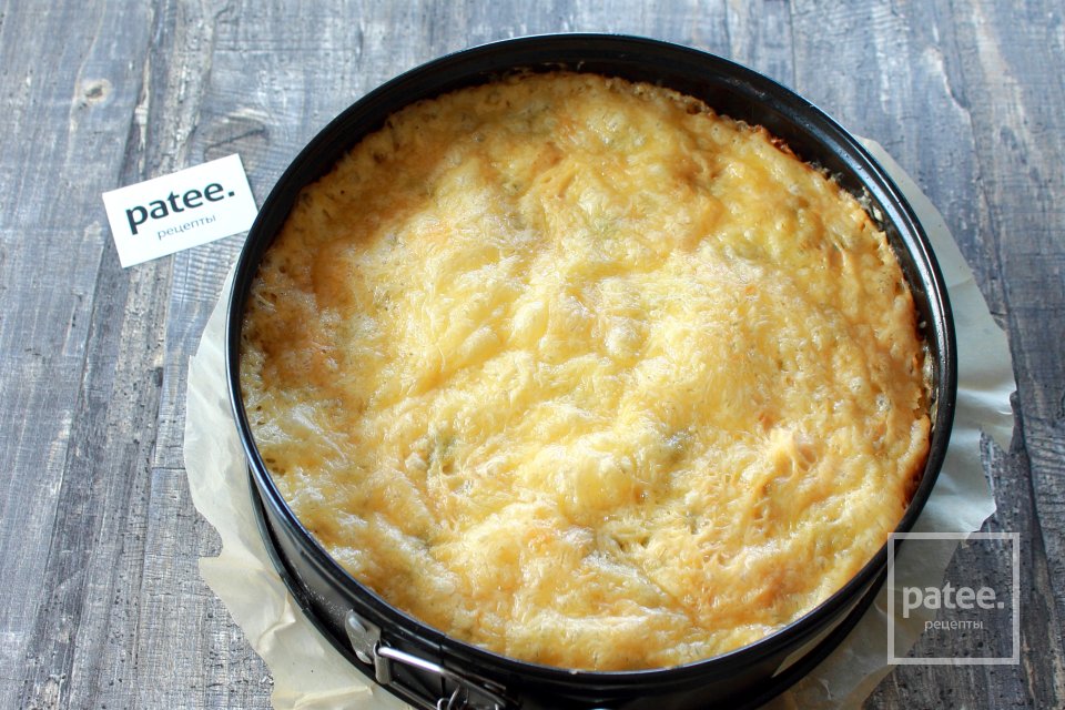 Заливной пирог с зеленым луком - Шаг 15